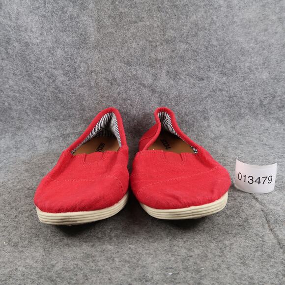 Soda Shoes Womens 8 Slip On Loafer Flats Casual Red Canvas Comfort Round Toe - Picture 2 of 10